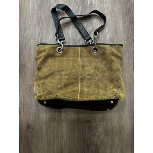 Light Paola‎ Del Lungo Firenze Gold Soft Leather Shoulder Bag, Leopard Lining